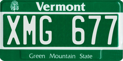 VT license plate XMG677