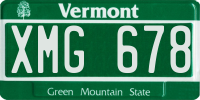 VT license plate XMG678