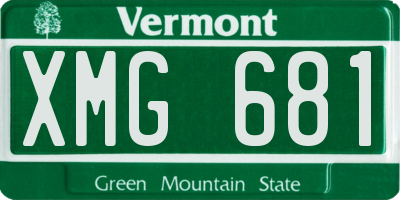 VT license plate XMG681