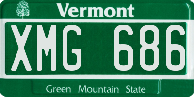 VT license plate XMG686