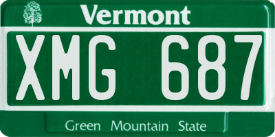 VT license plate XMG687