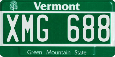 VT license plate XMG688