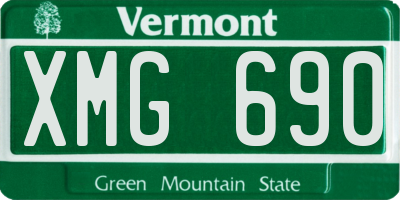 VT license plate XMG690