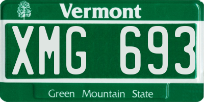 VT license plate XMG693