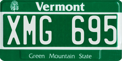 VT license plate XMG695