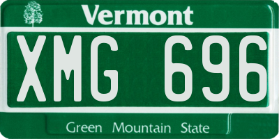 VT license plate XMG696