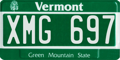 VT license plate XMG697