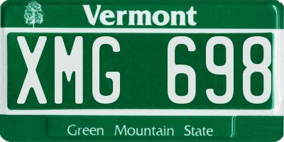VT license plate XMG698