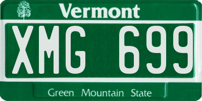 VT license plate XMG699