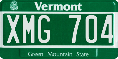 VT license plate XMG704