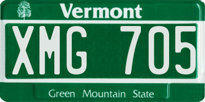 VT license plate XMG705