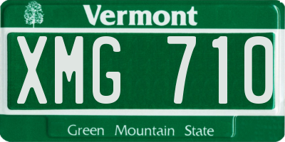 VT license plate XMG710