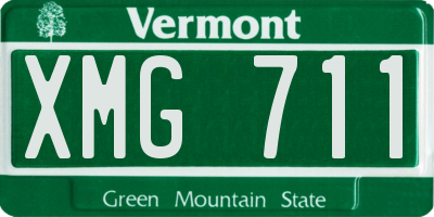 VT license plate XMG711