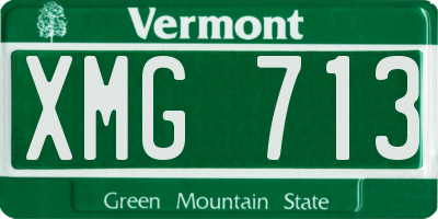VT license plate XMG713