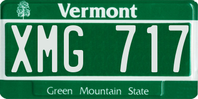 VT license plate XMG717