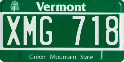 VT license plate XMG718