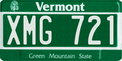 VT license plate XMG721