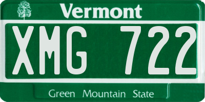 VT license plate XMG722