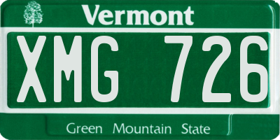 VT license plate XMG726