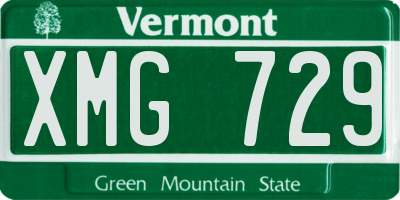 VT license plate XMG729