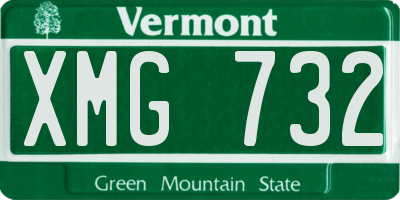 VT license plate XMG732