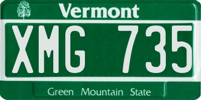 VT license plate XMG735