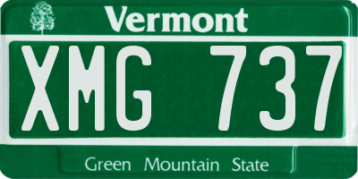 VT license plate XMG737
