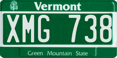 VT license plate XMG738