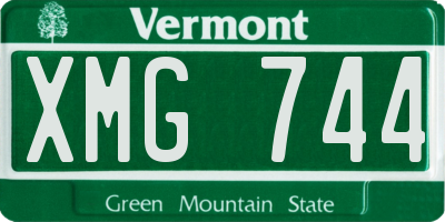 VT license plate XMG744