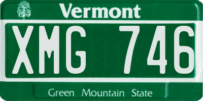 VT license plate XMG746