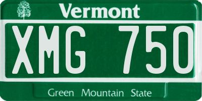VT license plate XMG750