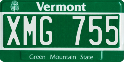VT license plate XMG755