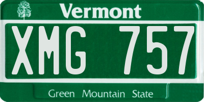 VT license plate XMG757
