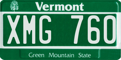 VT license plate XMG760