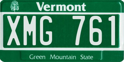 VT license plate XMG761
