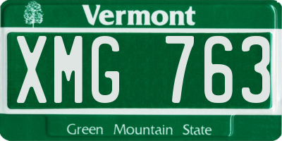 VT license plate XMG763