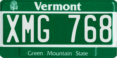 VT license plate XMG768