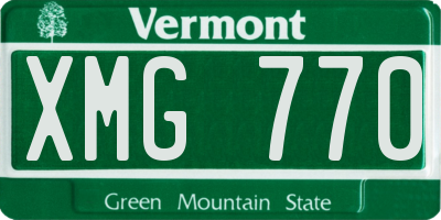 VT license plate XMG770