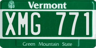 VT license plate XMG771