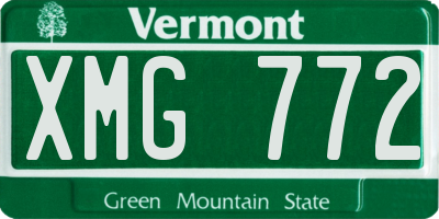 VT license plate XMG772
