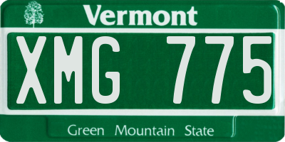 VT license plate XMG775