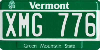 VT license plate XMG776