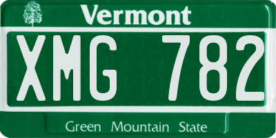 VT license plate XMG782