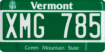 VT license plate XMG785