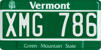 VT license plate XMG786