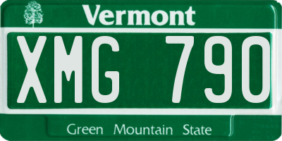 VT license plate XMG790