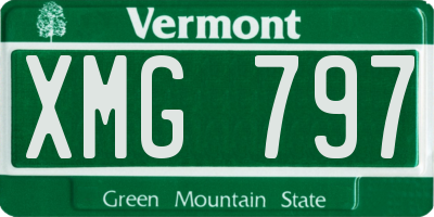 VT license plate XMG797