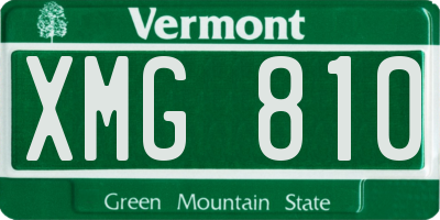 VT license plate XMG810