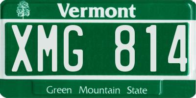 VT license plate XMG814