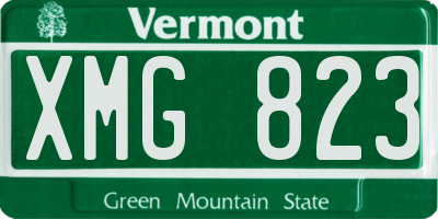 VT license plate XMG823